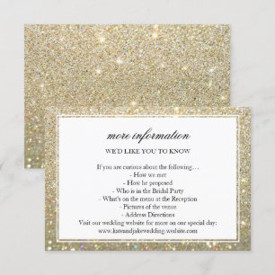 Tarjeta de Boda de Más Información - Dorado Glit F