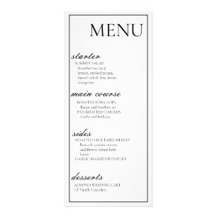 Tarjeta de Boda de menú