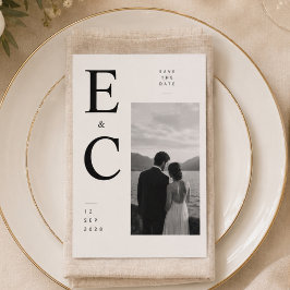 Tarjeta de boda de monograma en negrita para guard