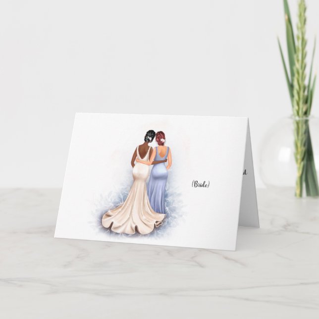Tarjeta de Boda de novia personalizada (Anverso)