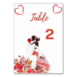 Tarjeta de Boda de número de tabla