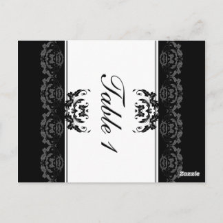 Tarjeta de Boda de número de tabla - Damasco de fo