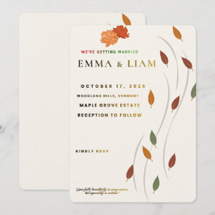 Tarjeta de boda de octubre moderna Boda de la na