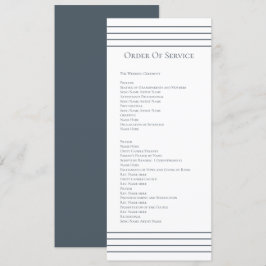Tarjeta de Boda de orden de servicio azul silencia