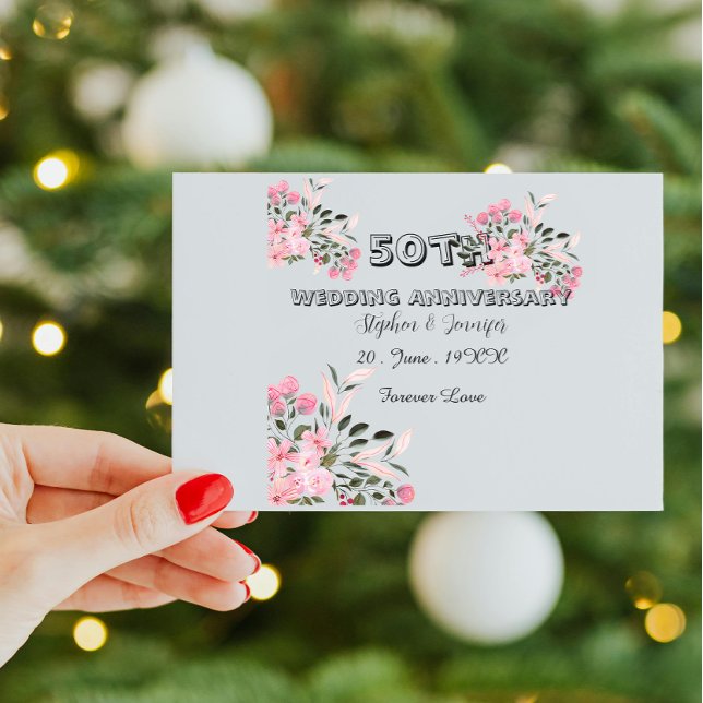 Tarjeta de boda de oro personalizada para el 50 an (Subido por el creador)