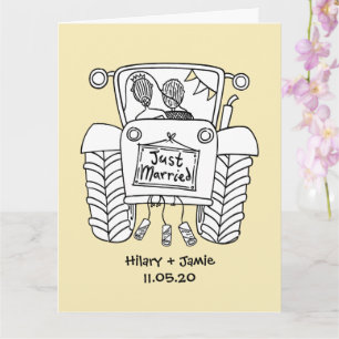 Tarjeta de Boda de País de Tractor