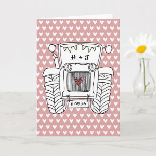 Tarjeta de Boda de País de Tractor