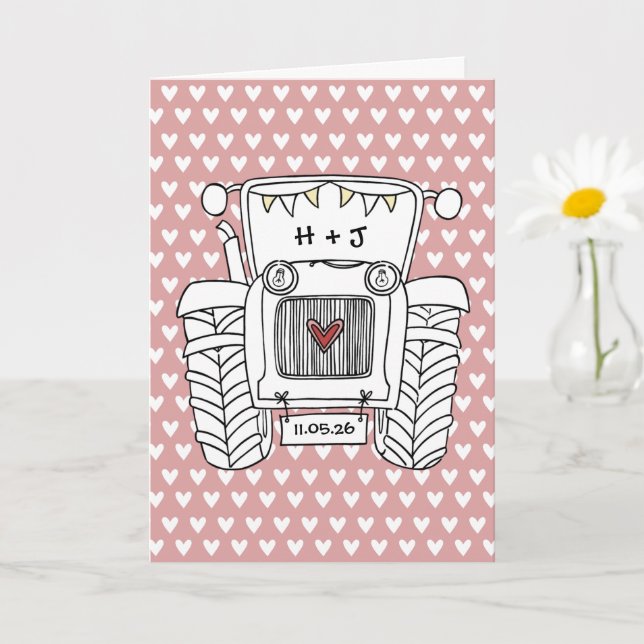 Tarjeta de Boda de País de Tractor (Planta pequeña)