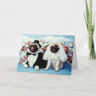 Tarjeta de Boda de perro de pug