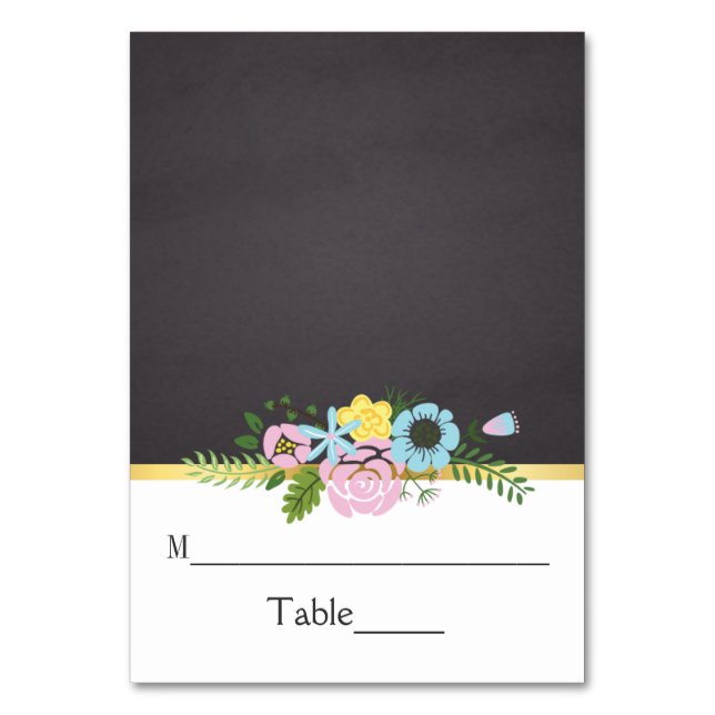 Tarjeta de boda de pizarra con flores rosa y agua (Anverso)