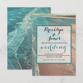 Tarjeta de Boda de playa tropical moderna de moda