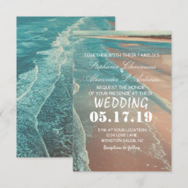 Tarjeta de Boda de playa tropical moderna de moda