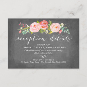 Tarjeta de boda de recepción floral del jardín de 