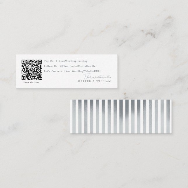 tarjeta de boda de redes sociales de código qr (Anverso / Reverso)