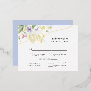 Tarjeta de Boda de Relieve metalizado RSVP Waterco