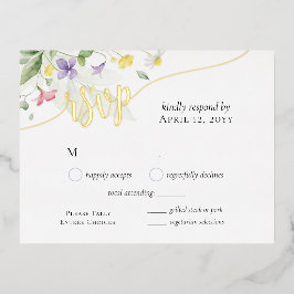 Tarjeta de Boda de Relieve metalizado RSVP Waterco
