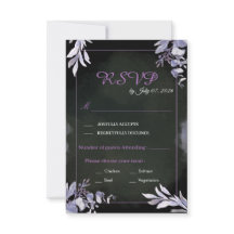 Tarjeta de boda de respuesta con flores de lavanda