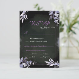 Tarjeta de boda de respuesta con flores de lavanda