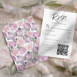 Tarjeta de boda de respuesta elegante rosa