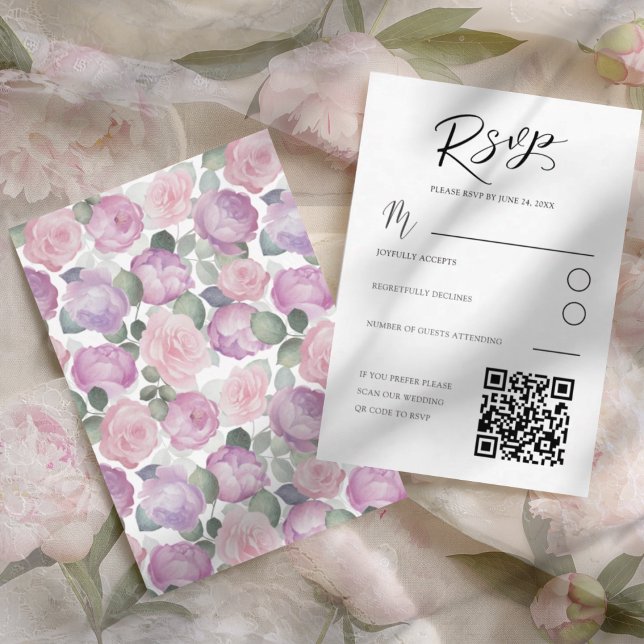 Tarjeta de boda de respuesta elegante rosa (Subido por el creador)