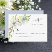 Tarjeta de boda de respuesta floral acuarela moder