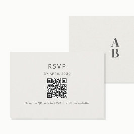 Tarjeta de boda de respuesta mínima QR RSVP