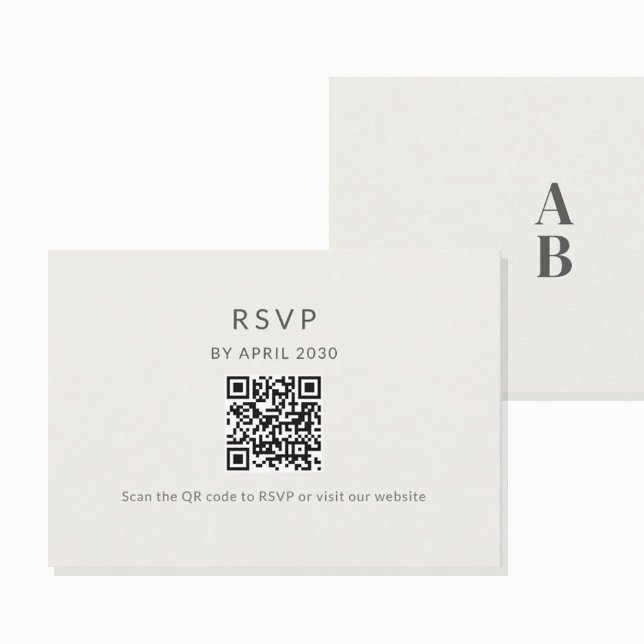 Tarjeta de boda de respuesta mínima QR RSVP (Subido por el creador)