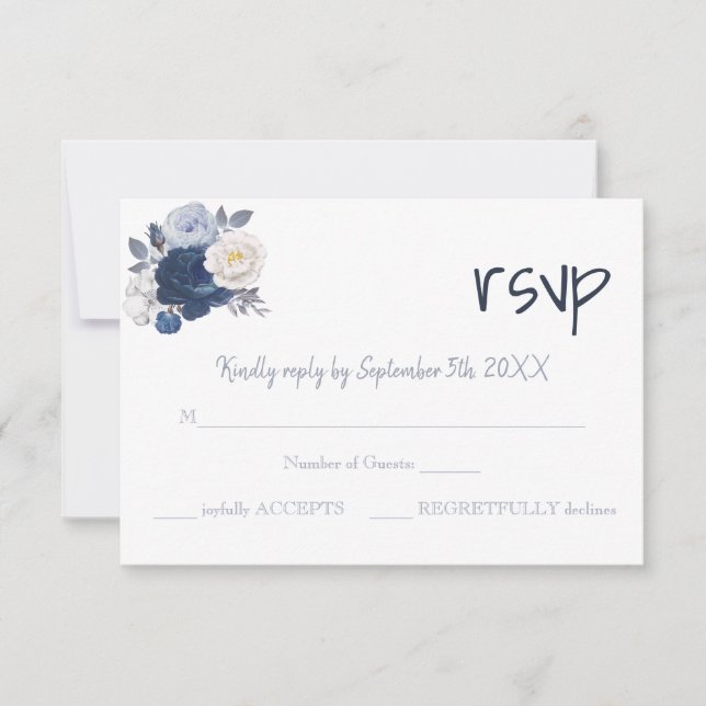 Tarjeta de Boda de respuesta RSVP (Anverso)