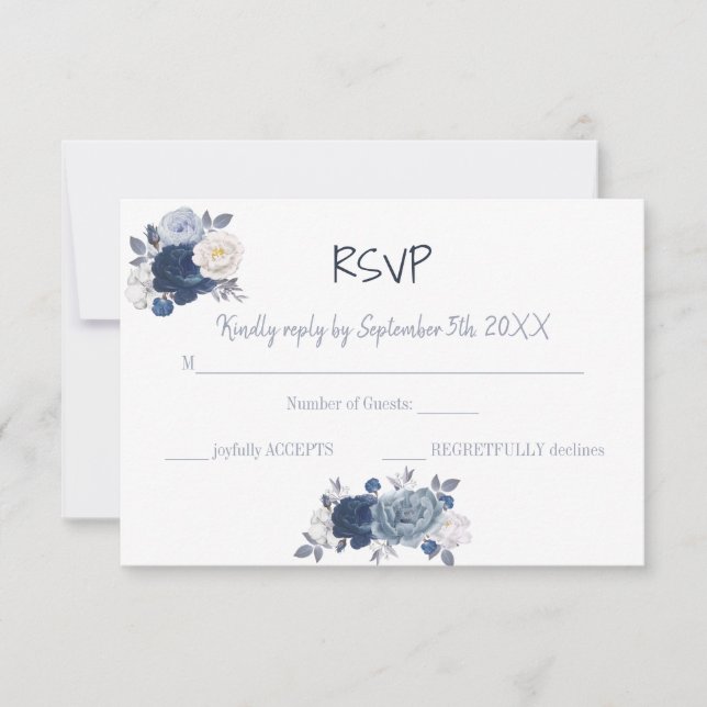 Tarjeta de Boda de respuesta RSVP (Anverso)