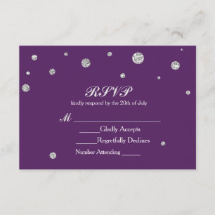 Tarjeta de boda de respuesta RSVP de lunares con p