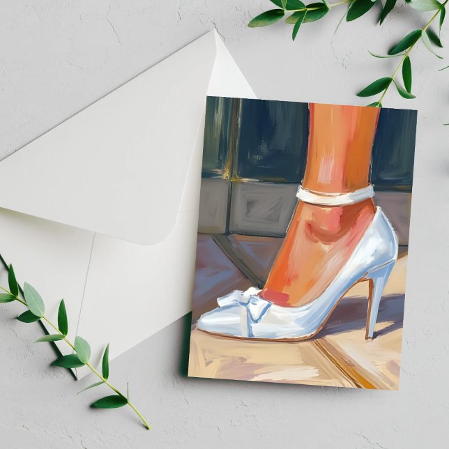 Tarjeta de boda de tacones de novia blancos (Subido por el creador)