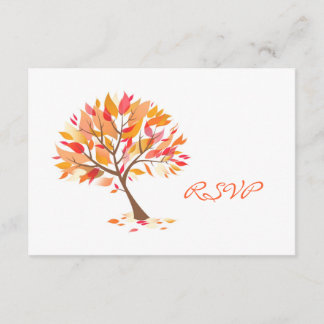 Tarjeta de Boda de temas de otoño RSVP