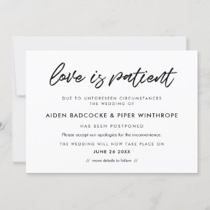 Tarjeta de boda de tipografía moderna Amor es paci