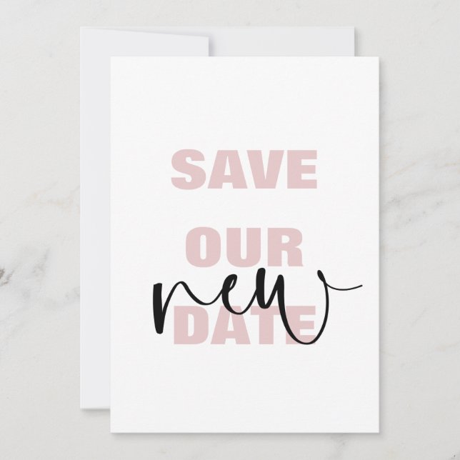 Tarjeta de boda de tipografía moderna para salvar  (Anverso)