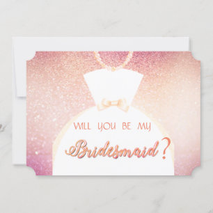 Tarjeta de boda de vestido de dama de honor con br