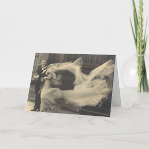 Tarjeta de Boda de Vintage Photo Flowe Veil