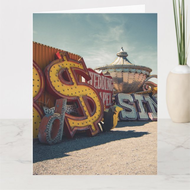 Tarjeta de Boda del Casino Retro de Las Vegas (Anverso)