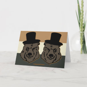 Tarjeta de Boda del Orgullo del Oso para los homos