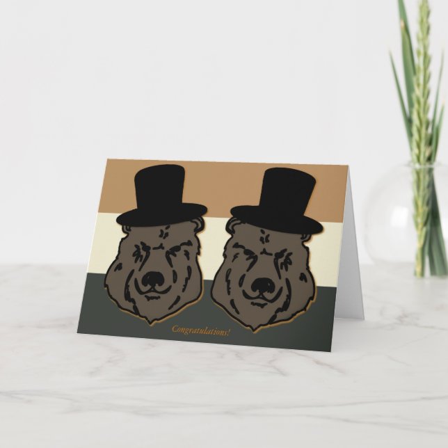Tarjeta de Boda del Orgullo del Oso para los homos (Anverso)