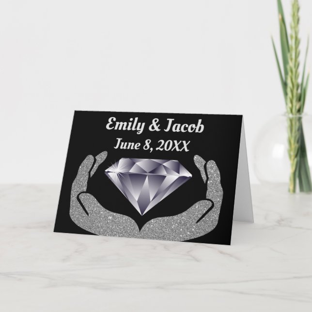 Tarjeta de Boda Diamond Hands (Anverso)