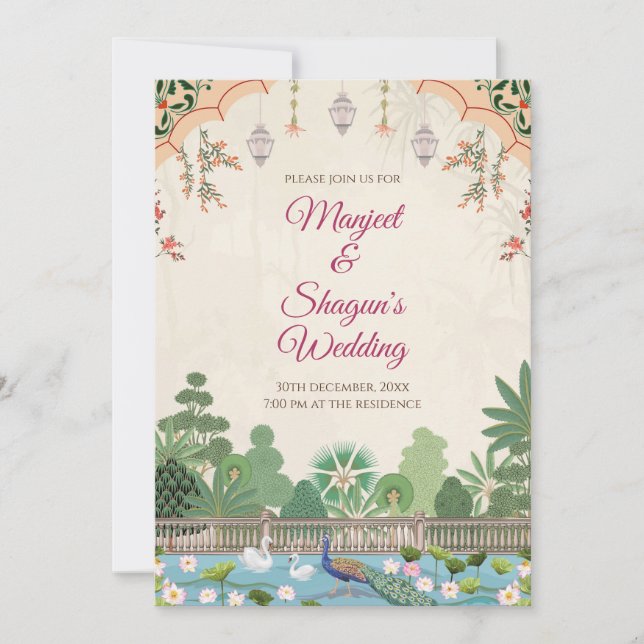 Tarjeta de boda digital india Invitación a la boda (Anverso)