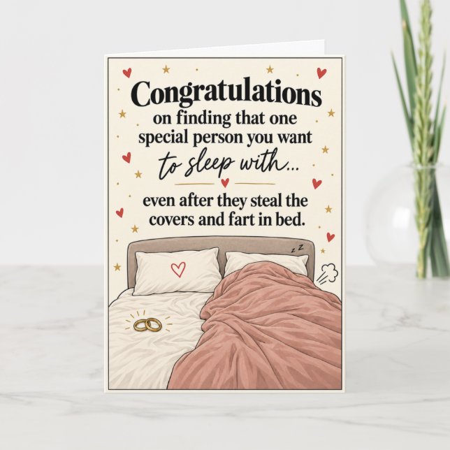 Tarjeta de boda divertida (Anverso)