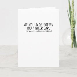 Tarjeta de boda divertida con tarjeta más bonita