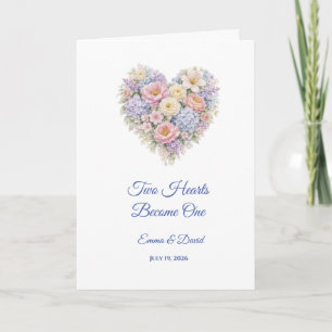Tarjeta de Boda Dos Corazones se Convierten en Uno