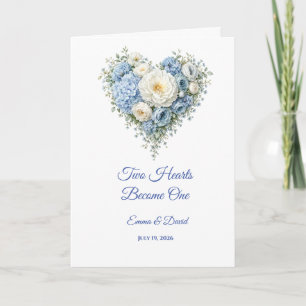Tarjeta de Boda Dos Corazones se Convierten en Uno