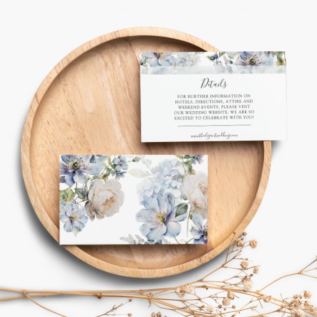 Tarjeta de Boda Dusty Blue Floral (Subido por el creador)