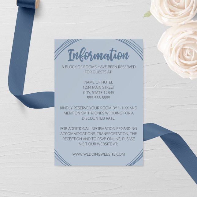 Tarjeta de Boda Dusty Blue Oval (Subido por el creador)