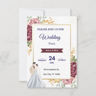 Tarjeta de Boda Elegante