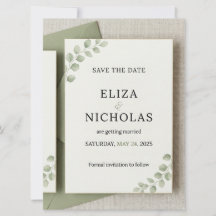 Tarjeta de boda Elegante Minimalista para Guardar