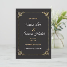 Tarjeta de Boda Elegante para Anunciar la Fecha Bo